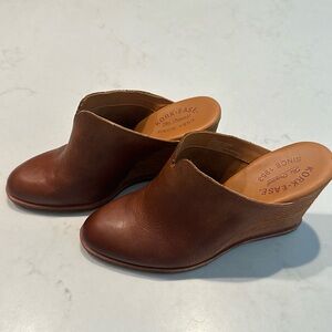 Kork-Ease Lanka Brown Leather Wedge Mules Slides Shoes Women’s size 10 M